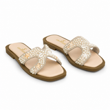 Slipper Flat Leather With Pearl And Stars SL-251