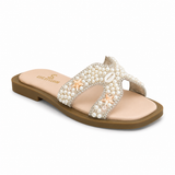 Slipper Flat Leather With Pearl And Stars SL-251