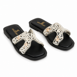 Slipper Flat Leather With Pearl And Stars SL-251
