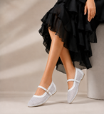 Ballerina Mesh With Leather Emroided With Buckle BF-818