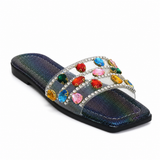 Slipper Flat Transparent Studded With Diamonds SL-256