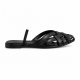 Mules Flat Leather With Elastic Elegant SB-708