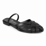 Mules Flat Leather With Elastic Elegant SB-708