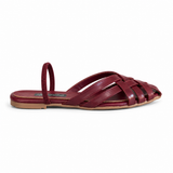 Mules Flat Leather With Elastic Elegant SB-708