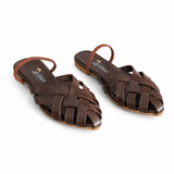 Mules Flat Leather With Elastic Elegant SB-708