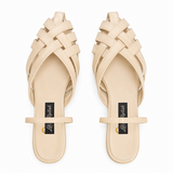 Mules Flat Leather With Elastic Elegant SB-708