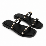 Slipper Flat Leather With Two Strape And Accessories SL-258