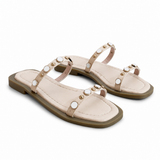Slipper Flat Leather With Two Strape And Accessories SL-258