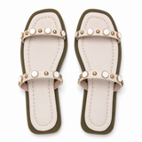 Slipper Flat Leather With Two Strape And Accessories SL-258