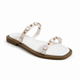 Slipper Flat Leather With Two Strape And Accessories SL-258