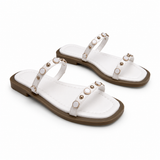 Slipper Flat Leather With Two Strape And Accessories SL-258