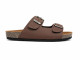 Slippers Flat leather Matte With Double Strape Buckles SL-245