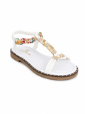 Sandal Flat Leather Embroidered SF-68