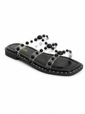 Slipper Flat Transparent Embroidered SL-247