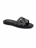 Slipper Flat Leather Embroidered SL-248