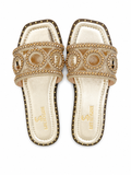 Slipper Flat Leather Embroidered SL-248