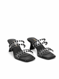Slippers heeled leather comfortable transparent X-17