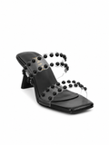 Slippers heeled leather comfortable transparent X-17