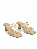 Slippers heeled leather comfortable transparent X-17