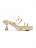 Slippers heeled leather comfortable transparent X-17
