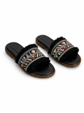 Slippers Flat Leather With Fringed SL-242