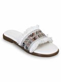 Slippers Flat Leather With Fringed SL-242