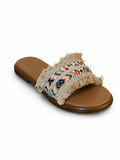 Slippers Flat Leather With Fringed SL-242