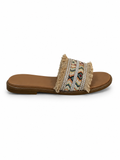 Slippers Flat Leather With Fringed SL-242