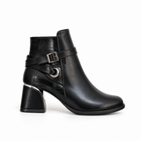 Ankle Boot Women's Leather Mid Heel With distinctive details R-30
