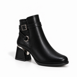 Ankle Boot Women's Leather Mid Heel With distinctive details R-30