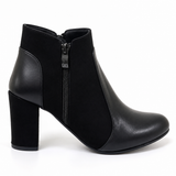 Leather And Suede Heel Boot R-9