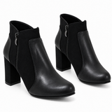 Leather And Suede Heel Boot R-9
