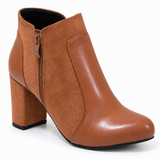 Leather And Suede Heel Boot R-9