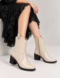 Long Boot Heels Leather Stylish LB-36