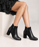 Leather And Suede Heel Boot R-9