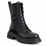 Women’s Lace-Up Block Heel Boots E-112