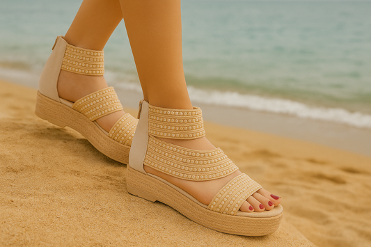 Sandal Flat Burlap K-14