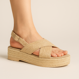 Burlap Flat Sandal K-5