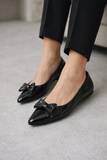 Ballerina Flat Leather Glossy With Bow BN-513