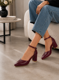 Shoes Mid Heels Leather F-606