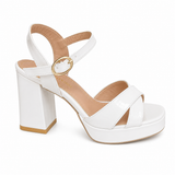 Sandal High Heel Leather Glossy With Buckle H-15