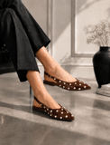 Mules Flat Leather Glossy With Buckle BF-805