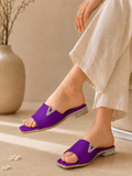 slippers satin flat With a shiny V-shaped embellishment SL-234