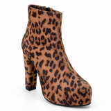 Boot High Heels Leather With a Zipper R-24