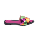Slipper Flat Leather With Strapes Stylish SL-193