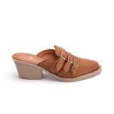 Mules Heel Suede With Embellishment Buckle SB-14
