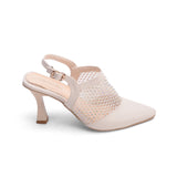 Shoes Heel Leather With Mesh F-26