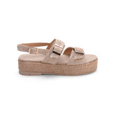 Sandal Flat Burlap With Buckle Elegant K-18