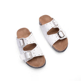 Slipper Flat Leather With Buckle SL-114
