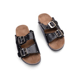 Slipper Flat Leather With Buckle SL-114
